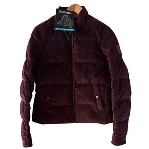 KUHL Astrid Down Jacket Stretch Corduroy Women's Small Raisin Puffy Warm NEW